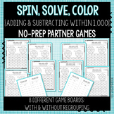 Addition and Subtraction within 1,000 NO PREP Partner Games