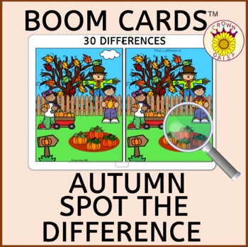 Preview of Spot the Difference Visual Perception Autumn Boom Cards™