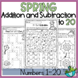 Spring Addition and Subtraction within / to 20 Worksheets