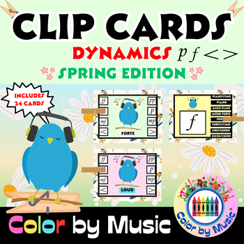 Preview of "Spring" Dynamics Clip Cards | Elementary Music Centers
