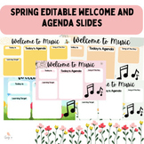  Spring Music Editable Daily Welcome and Agenda Slides