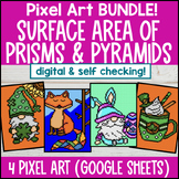 Surface Area of Prisms and Pyramids Digital Pixel Art BUND