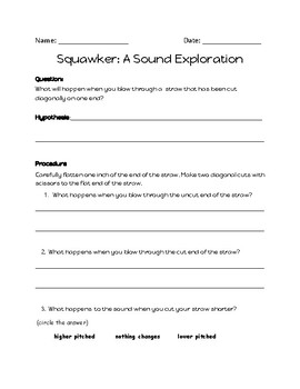 Preview of "Squawker" Sound Science Experiment