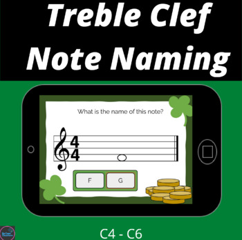 *St. Patrick's Day Edition* Treble Clef Note Naming Boom Cards - Level 5