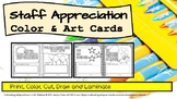 "Staff Appreciation" Coloring Art Cards