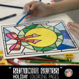 "Stained Glass" Holiday Coloring Pages For Christmas, Hanu