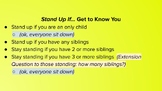 "Stand Up If..." Get To Know You Activity