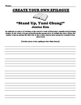 “Stand Up, Yumi Chung!” EPILOGUE WORKSHEET by Northeast Education