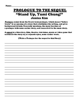“Stand Up, Yumi Chung!” SEQUEL PROLOGUE WORKSHEET by Northeast Education