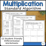 Standard Algorithm Multiplication Worksheets Differentiate