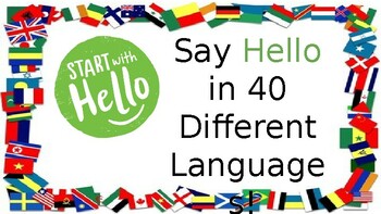 Preview of "Start With Hello Week" Say hello in 40 different languages!