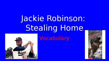 Preview of "Stealing Home-The Story of Jackie Robinson" Vocabulary