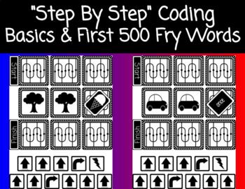 Preview of "Step By Step" Coding Basics & First 500 Fry Words BUNDLE