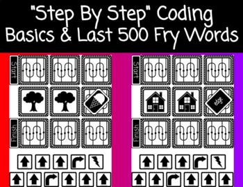 Preview of "Step By Step" Coding Basics & Last 500 Fry Words BUNDLE