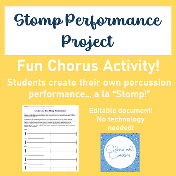 Preview of "Stomp" Percussion Project - End of the Year Choir Activity