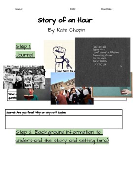 Preview of "Story of an Hour" Kate Chopin full reading packet (digital learning friendly)