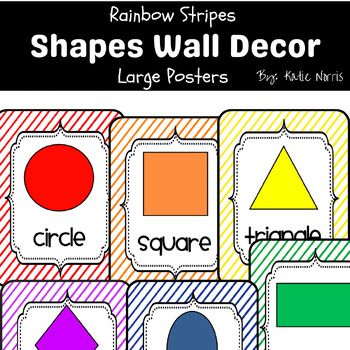 {Rainbow Stripes} Shapes Wall Decor by Katie Norris | TPT
