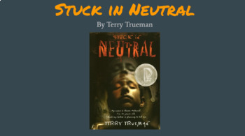 Preview of "Stuck in Neutral" by Terry Trueman Google Slides Presentation Chapters/Q's