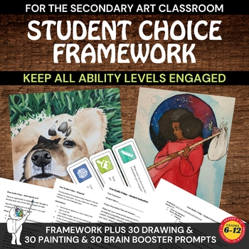 Preview of Student Choice Art Framework for Middle or High School Art with Task Cards
