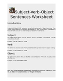 (Subject Verb Object) worksheet