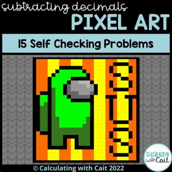 Preview of  Subtracting Decimals Pixel Art - Among Us