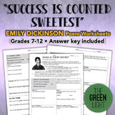 "Success is Counted Sweetest" Emily Dickinson Poem Workshe