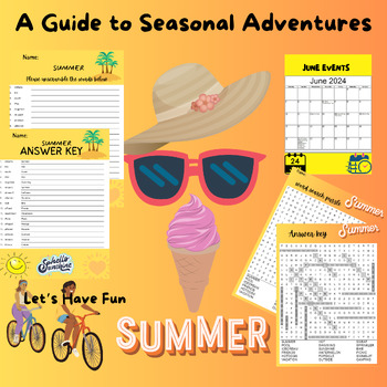 Preview of "Summer Adventures Homework Pack: Fun-filled Activities for Students"