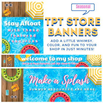 Preview of "Make a Splash" - TPT Store Banners