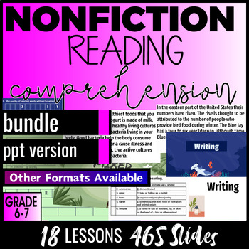 Nonfiction Reading Passages and Comprehension Questions PowerPoints Bundle