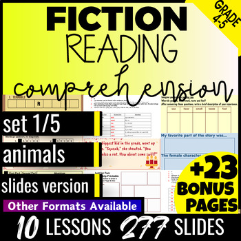 Preview of Animals Fiction Reading Comprehension Google Slides Digital Resources