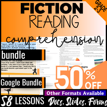 Preview of Fiction Reading Passages Multiple Choice 2nd 3rd Grade Google Bundle