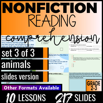 Animals Nonfiction Reading Comprehension Google Slides Digital Resources