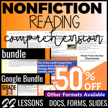Preview of 2nd and 3rd Grade Nonfiction Reading Passages Multiple Choice Bundle