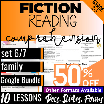 Preview of Family Fiction Reading Passages and Questions Google Bundle 2nd 3rd Grade |Set6