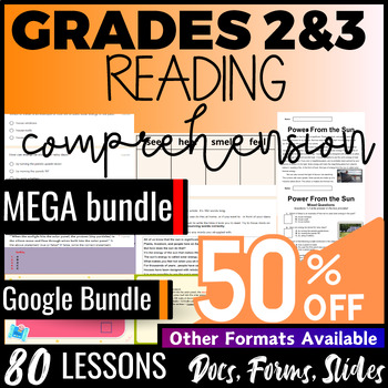 Preview of Reading Passages Multiple Choice Google Bundle 2nd 3rd Grade
