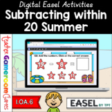  Summer Subtraction within 20 Easel Activity