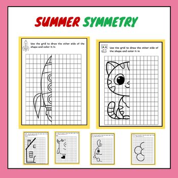 Preview of "Summer Symmetry Coloring Worksheets"