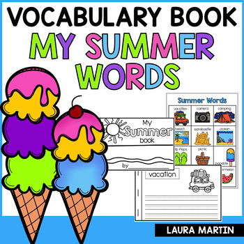 Preview of  Summer Vocabulary - Summer Words Book - Summer Writing - Summer Fun