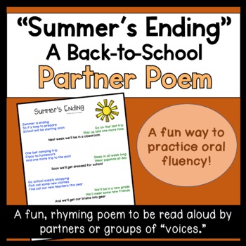 Summer's Ending Partner Poem | Free Partner Poem by Erin's Classroom ...