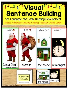 Preview of Special Education Visual Sentence Building for Early Readers SANTA CLAUS
