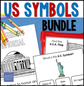 Preview of US American Symbols Unit Activities & Task Cards Bundle for Special Education