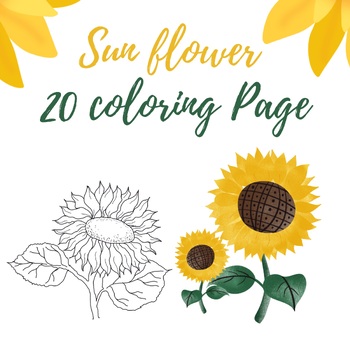 Preview of "Sunflower Symphony: 20 Printable Coloring Pages for Kids"
