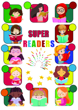 Preview of #homestretch "Super Reader poster" for Girls