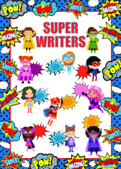 Preview of #homestretch "Super Writer poster" For Girls