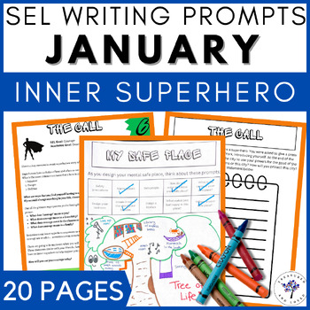 Preview of Superhero SEL Daily Writing Prompts with Graphic Organizers for 4th Grade