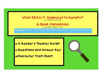 Preview of (A Superkids Book) What REALLY Happened to Humpty? - Script + Questions + Chart