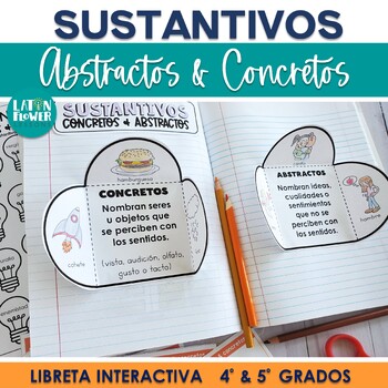 Preview of Sustantivos Abstractos & Concretos Libreta Interactiva