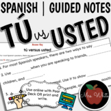  Tú versus Usted | Guided Notes | Spanish