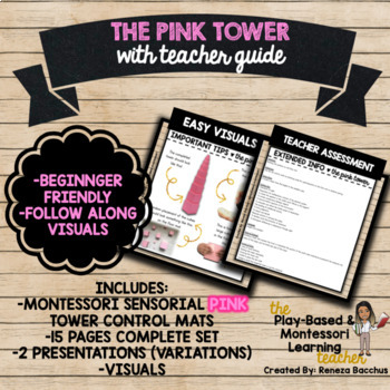 Preview of **TEACHER GUIDE** MONTESSORI PINK TOWER CONTROL CARDS