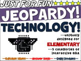 "TECHNOLOGY" Elementary Jeopardy: handouts, reading & inte
